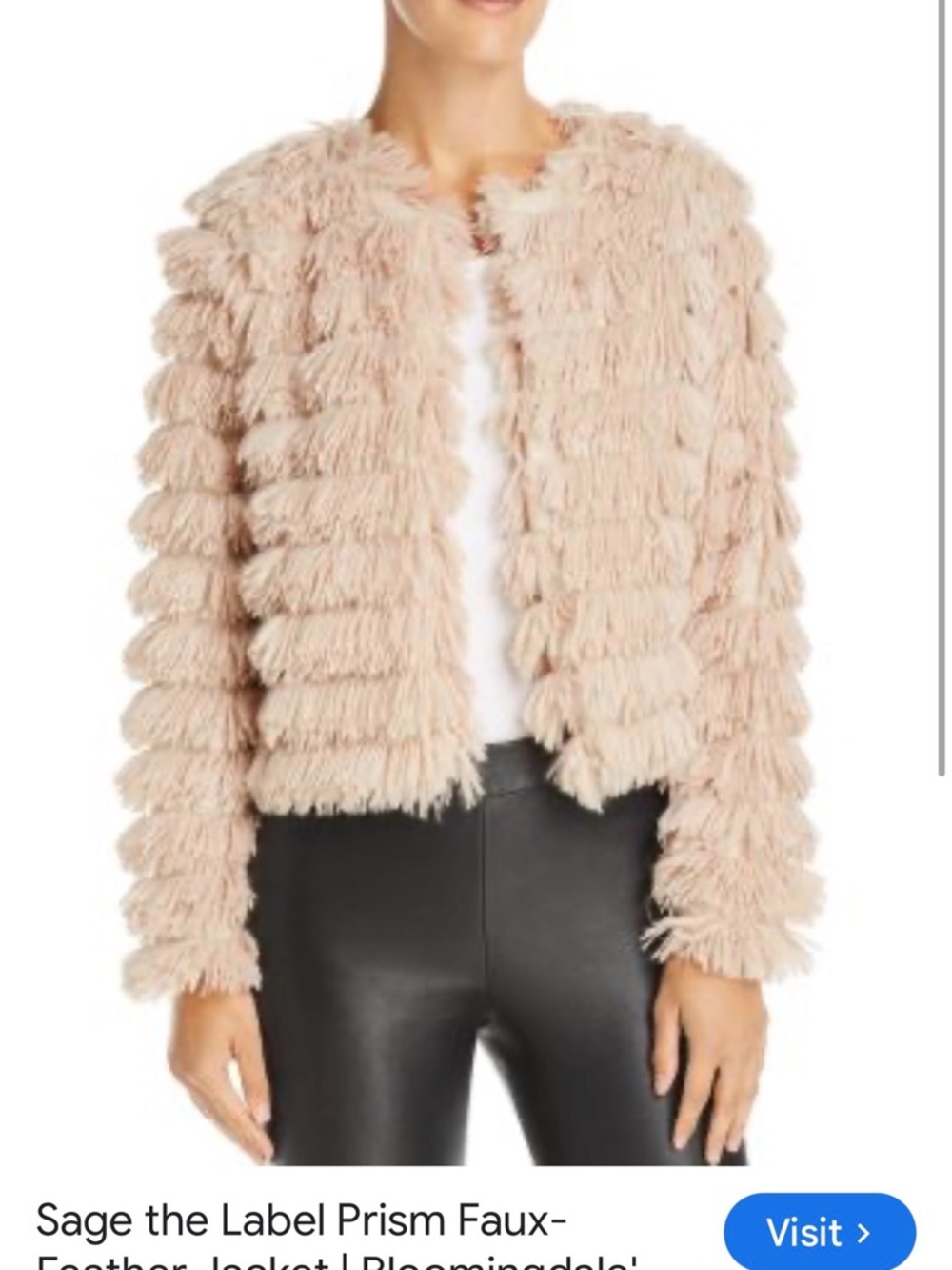 Sage Blush Pink Shag Teddy Jacket
